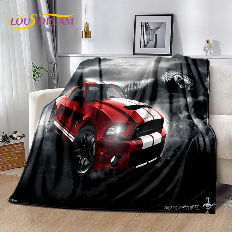 Classics F-Ford GTR Mustang Car 3D Blanket,Soft Throw Blanket for Home Bedroom Bed Sofa Picnic Travel Office Cover Blanket Kids