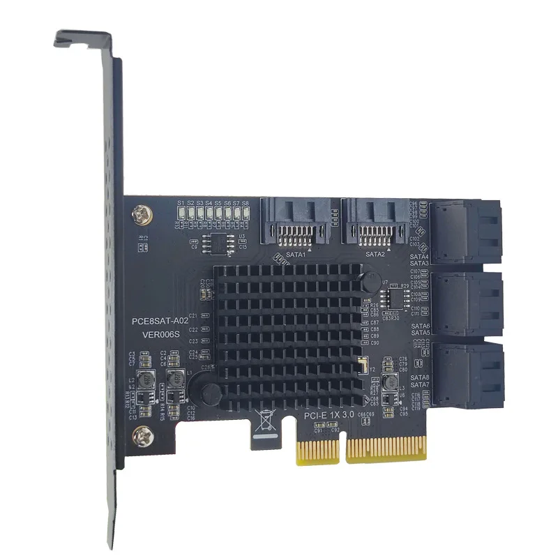 

PCI-E GEN3 4X to 8-port SATA3.0 hard disk 6G expansion card is suitable for Xiangshuo ASM1166 PCI-E3.0