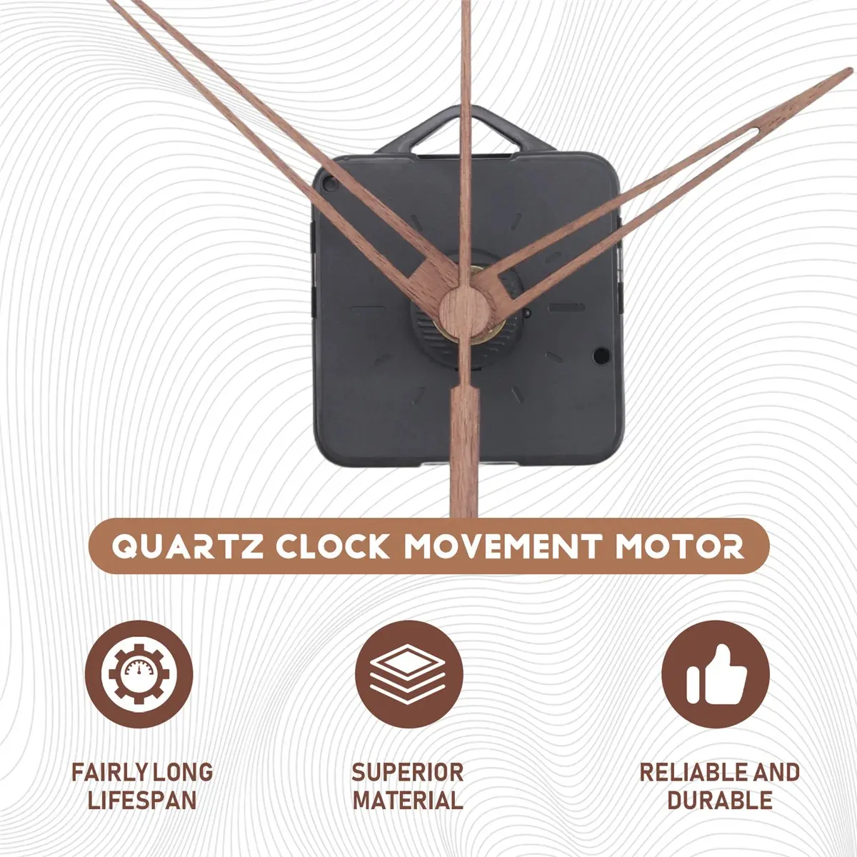 2025+ 4Pcs Long Shaft Wall Clock Movement Mechanism with 4 Types 12 Inch Walnut Wood Quartz Clock Parts Replacement