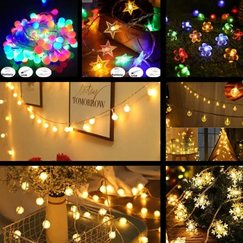 3M/5M/10M USB/Batteria Led Palla Ghirlanda Luci Fata Stringa Lampada da esterno Vacanze di Natale Festa di nozze Decorazione della luce della stanza