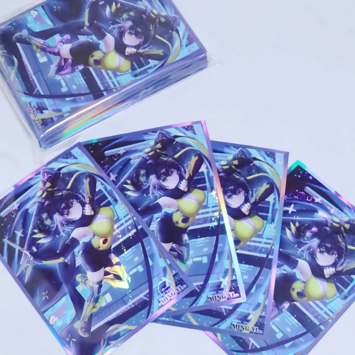 60 ชิ้น ซองใส่การ์ดยูกิโอ S:P ลิตเติ้ลไนท์ YU-GI-OH! กล่องใส่การ์ด OCG ป้องกันรอยขีดข่วนด้วยเลเซอร์