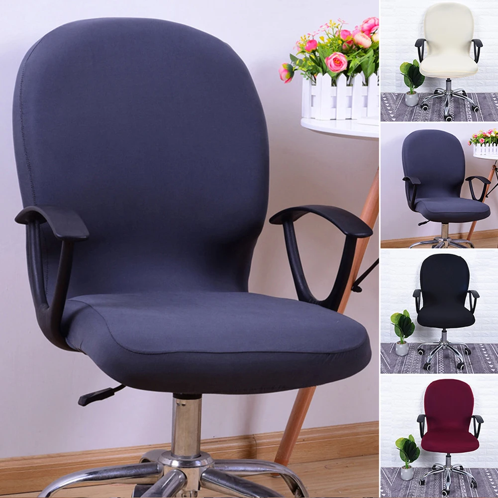 1pcs Waterproof Elastic Chair Covers Anti-dirty Rotating Stretch Office Computer Desk Seat Chair Cover Removable Chair Cover