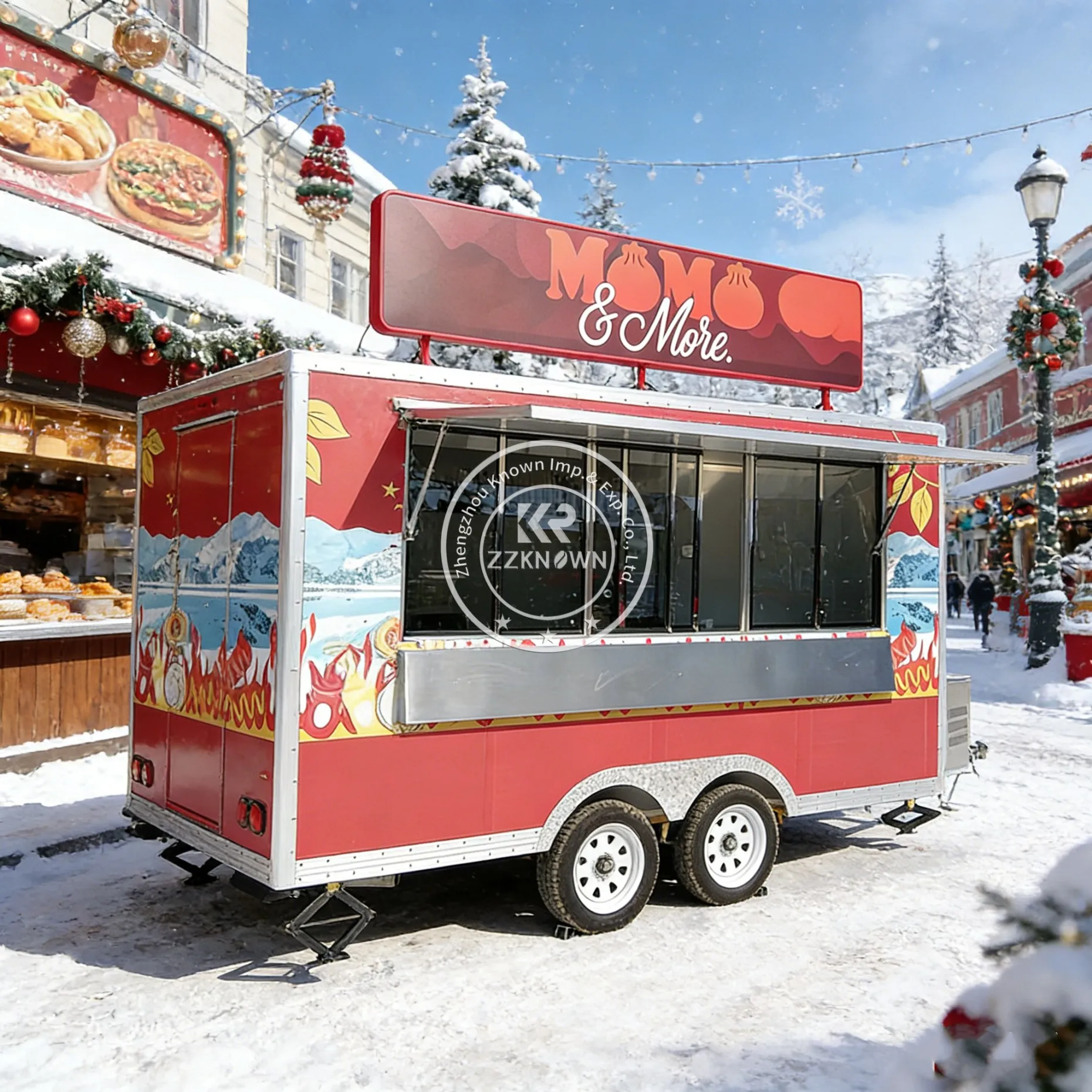 Concession Truck BBQ Food Trailer Food Truck Snack Cart Mobile Restaurant Electric Mobile Food Truck with Full Kitchen