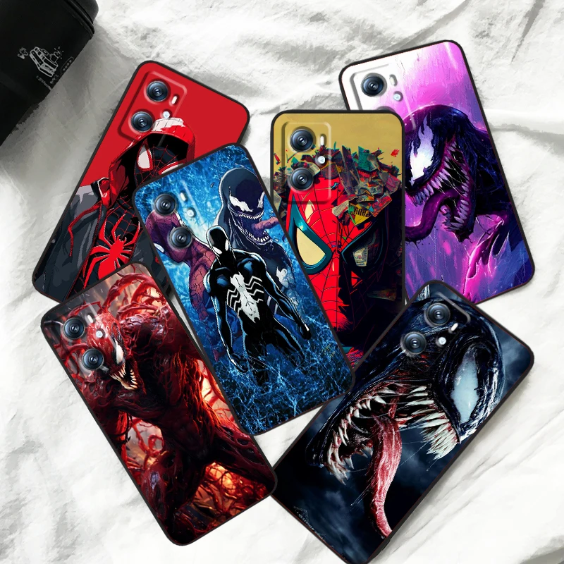 Venom Spider Man Cool Marvel For OPPO Find X6 X5 X3 A54S A5 A94 A16 A53S A57 A74 A72 A98 A78 A96 A9 5G Black Soft Phone Case