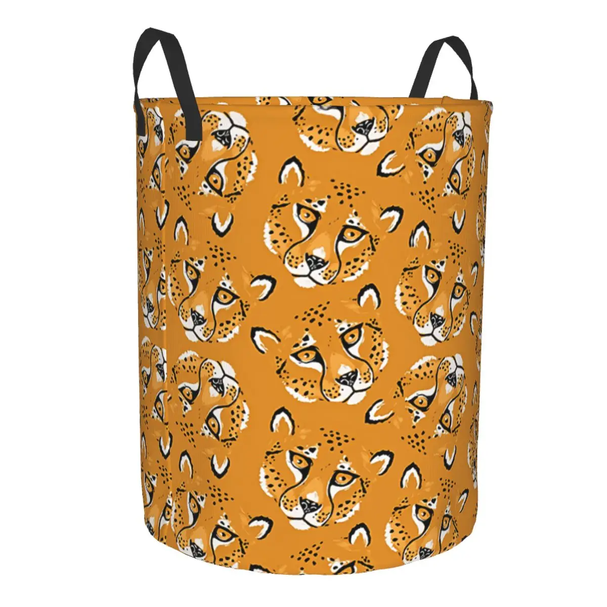 Cheetah Portrait Laundry Basket Foldable Toy Clothes Hamper Storage Bin for Kids Nursery