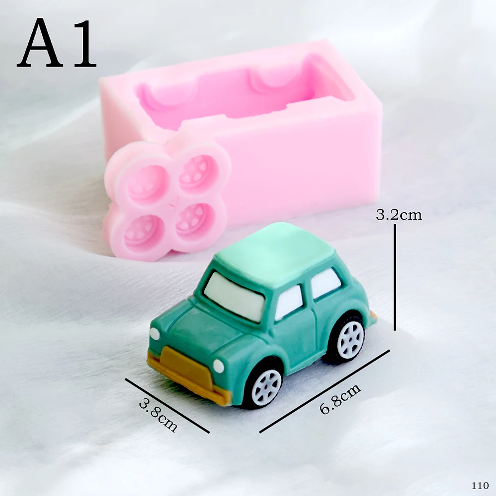 Cartoon 3D Bus Car Silicone Mold Fondant Cake Chocolate Mould Cake Decoration Accessories Craft Supplies Plaster Resin Molds