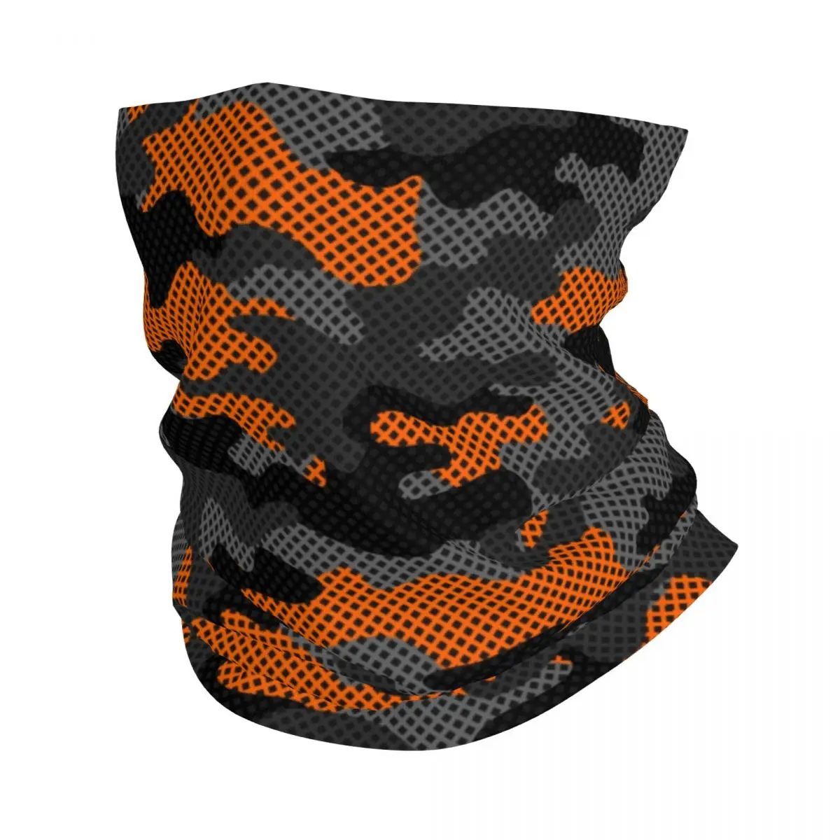 Camuflaje negro oscuro naranja Camo Bandana cuello polaina para senderismo ciclismo mujeres hombres abrigo bufanda diadema más cálida