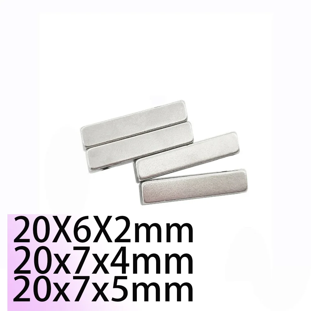 N52 20x6x2 20x10x2 Neodymium Bar Block Strong Magnets Search Magnetic Bar Ndfeb Square Factory Project Fridge  Magnet