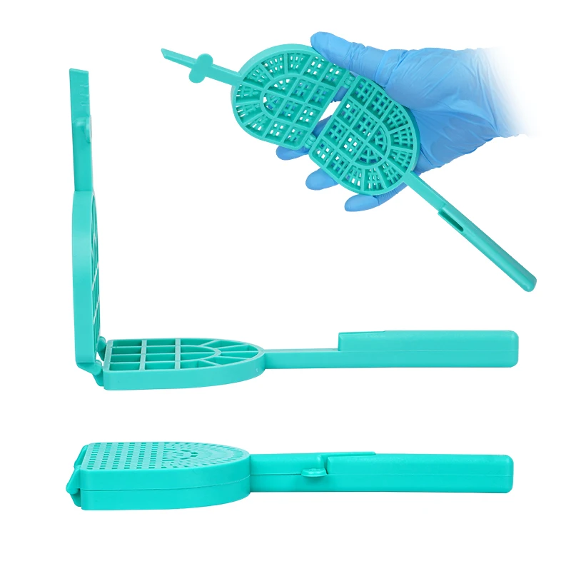 도자기 치아 청소를위한 1pcTooth 세척 라켓 연마 플레이트 베니어 재료 치과 세척 트레이 도구