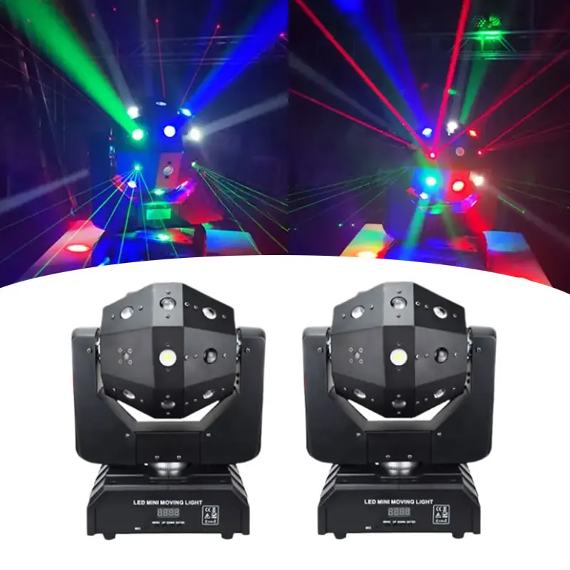 

2pcs 16x3W Foot Ball Light DJ Disco Led Beam Laser Strobe RGBW Stage Lighting DMX Bar Nightclub Party Show Moving Head Lamp