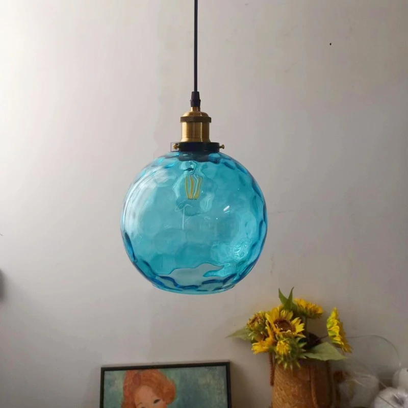 

Glass Ball Pendant Lights Corridor Bedroom Bedside Lamps