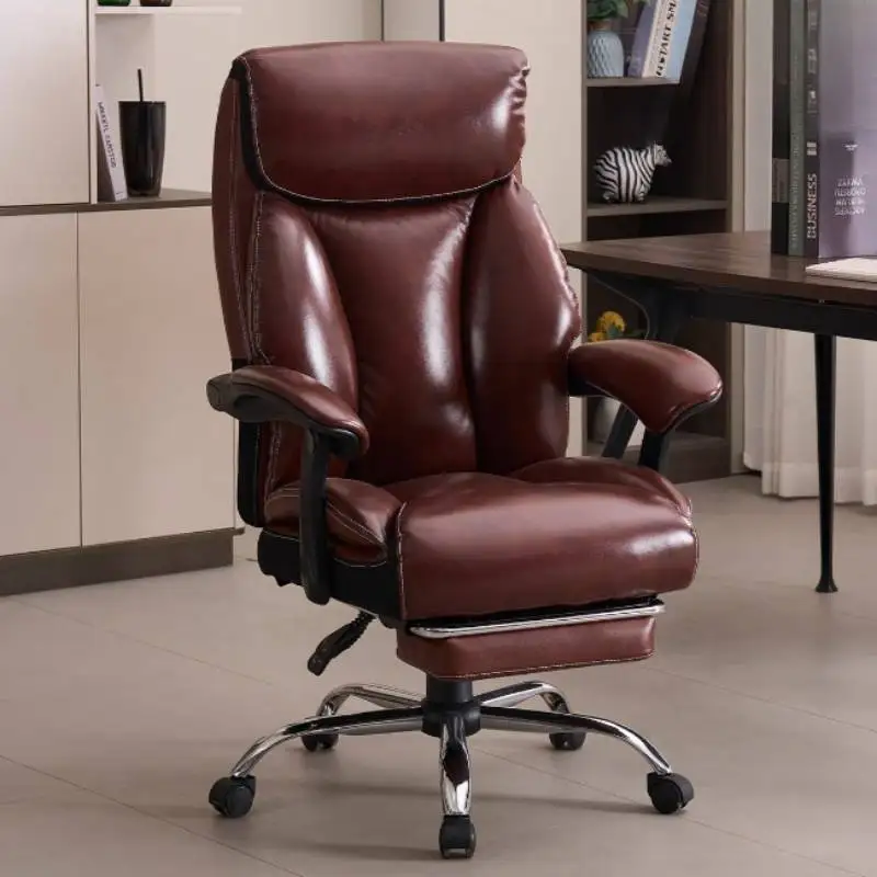 

Waterproof Brown Office Chair Soft Sedentary Pliable Study Office Chair Ergonomic Comfy Design Fauteuil De Bureau Furniture Home