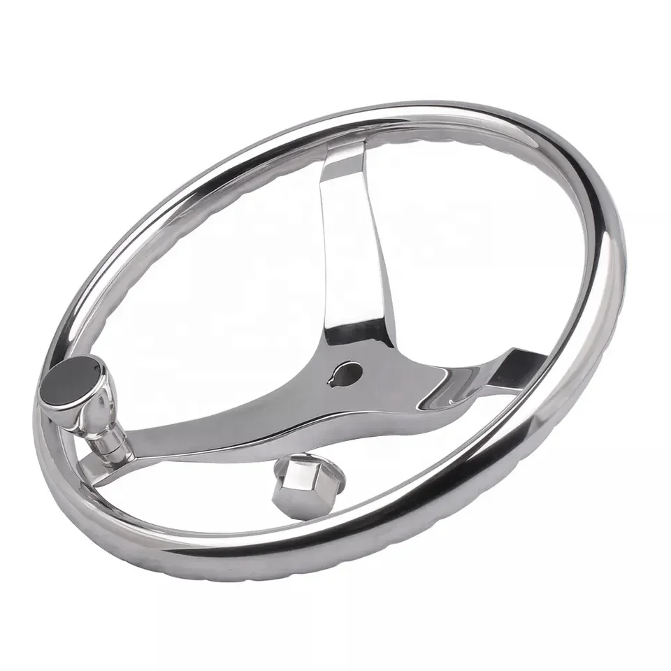 

China Manufacture Boat Parts Marine Grade 316 Stainless Steel 3 Spoke 13.5inch Heavy Duty Steering Wheel