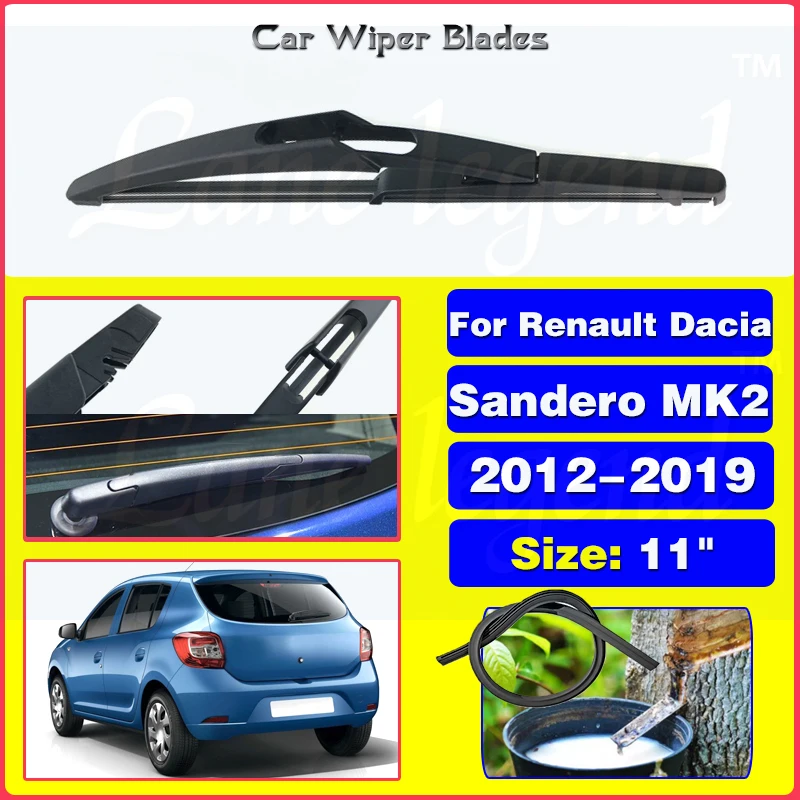 

For Renault Dacia Sandero MK2 2012 - 2019 Car Rear Wiper Blade Fit Tailgate Window Rain Brush Windshield Windscreen 11"