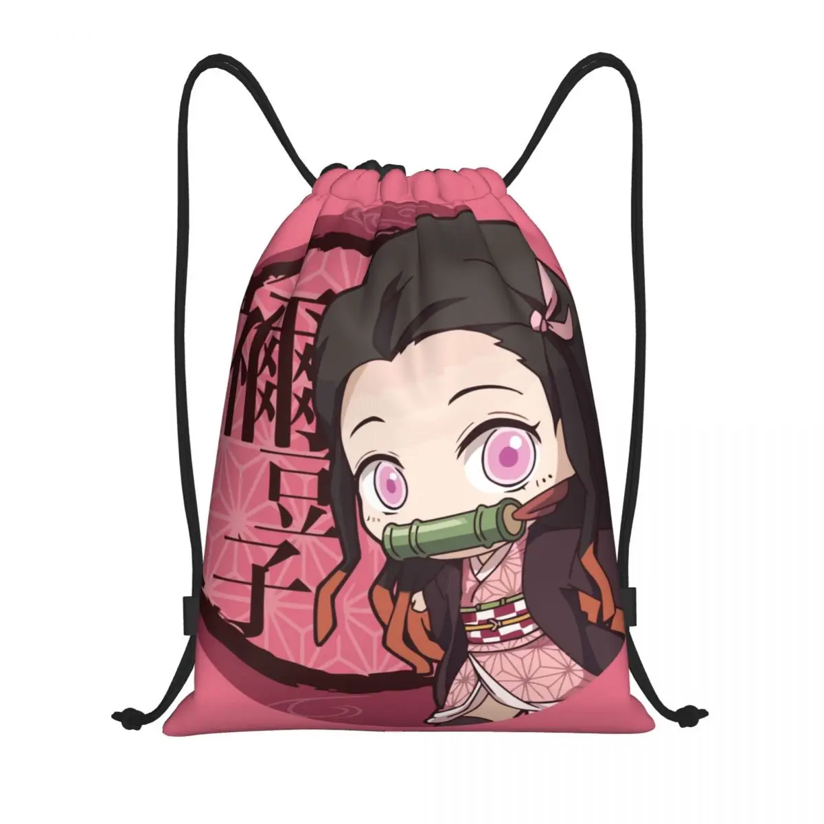 Custom Custom Kimetsu No Yaiba Nezuko Drawstring Backpack Sports Gym Bag Women Demon Slayer Anime Manga Training Sackpack