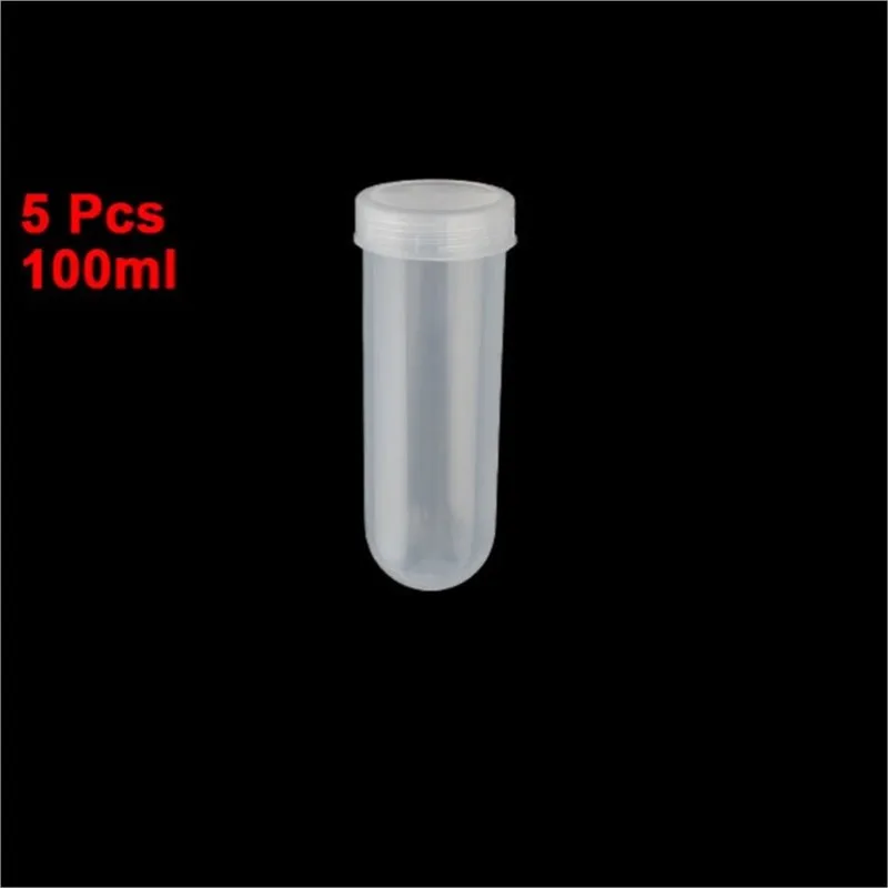 

Lab Plastic Round Bottom Centrifuge Tube 100ml w Threaded Cap 5 Pcs