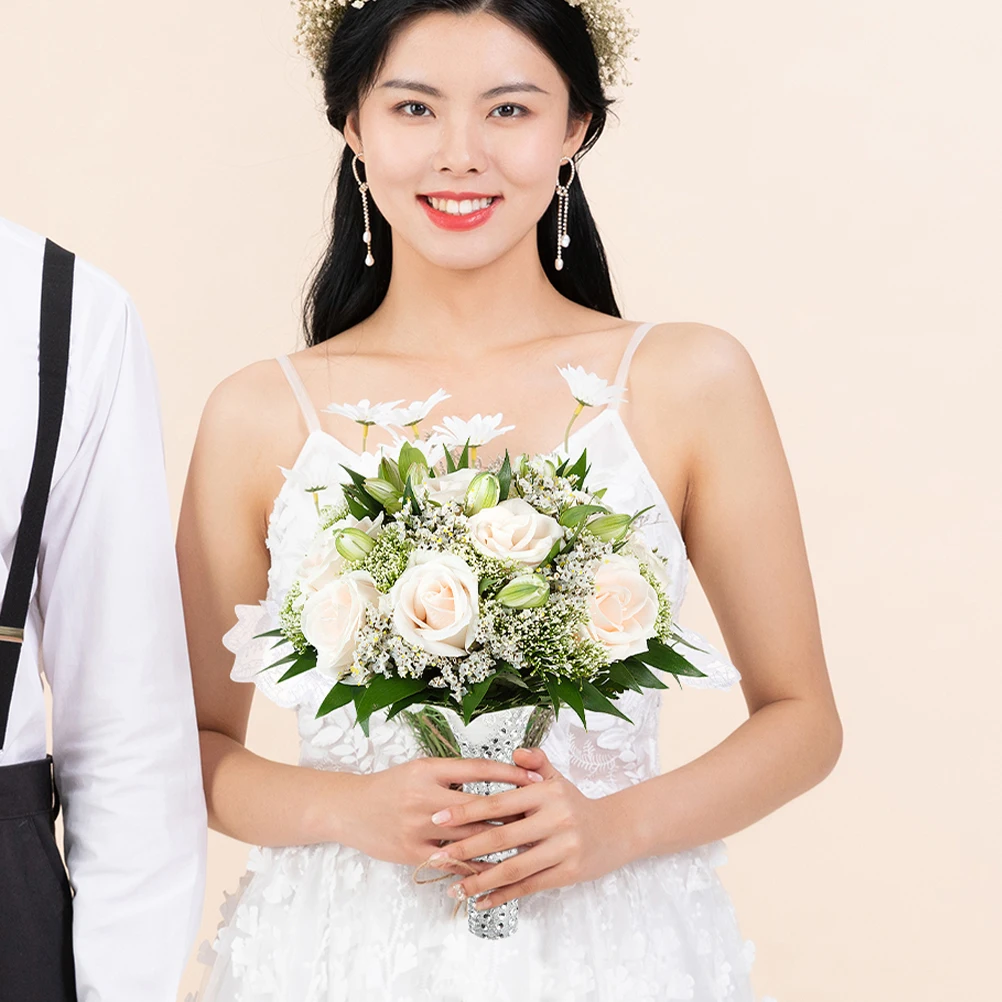 

Foam Floral Holder Wedding Flower Arrangement Handle Floral Bridal Fresh Flower Bouquet Holders Holder Supplies Bridal DIY
