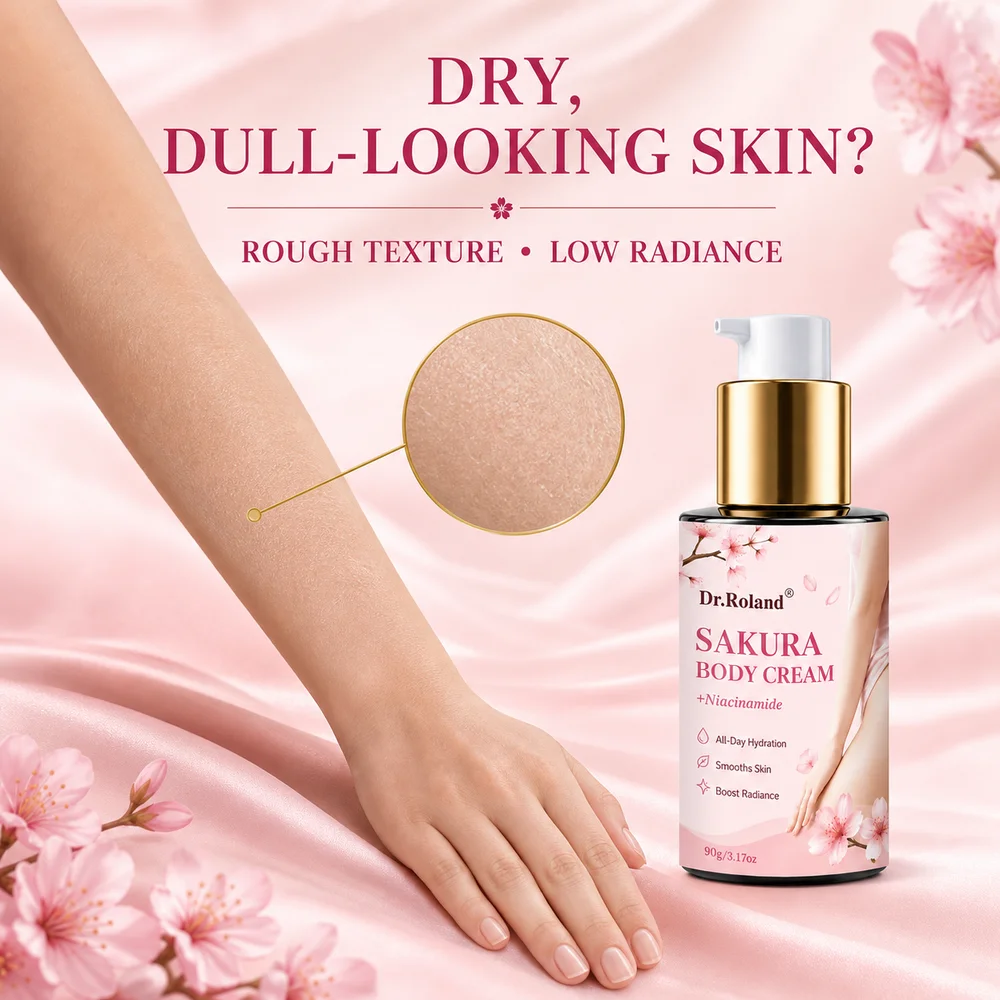 Dr.Roland Sakura Body Cream Niacinamide Cherry Blossom Hyaluronic Acid Moisturizing Nourishing Body Care for Dry Skin Women