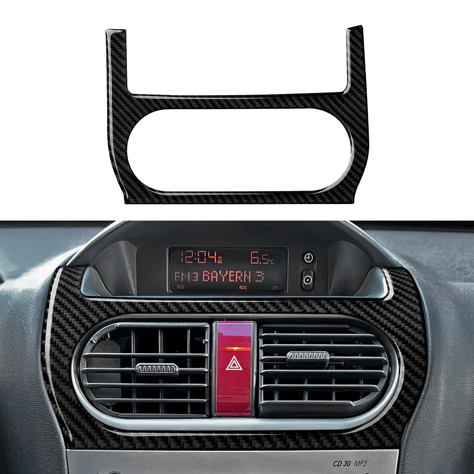 

Аксессуары для Holden Combo, Barina, Tigra, Corsa Utility. Панель воздуховода центральной консоли автомобиля. Наклейка из углеродного волокна для интерьера.