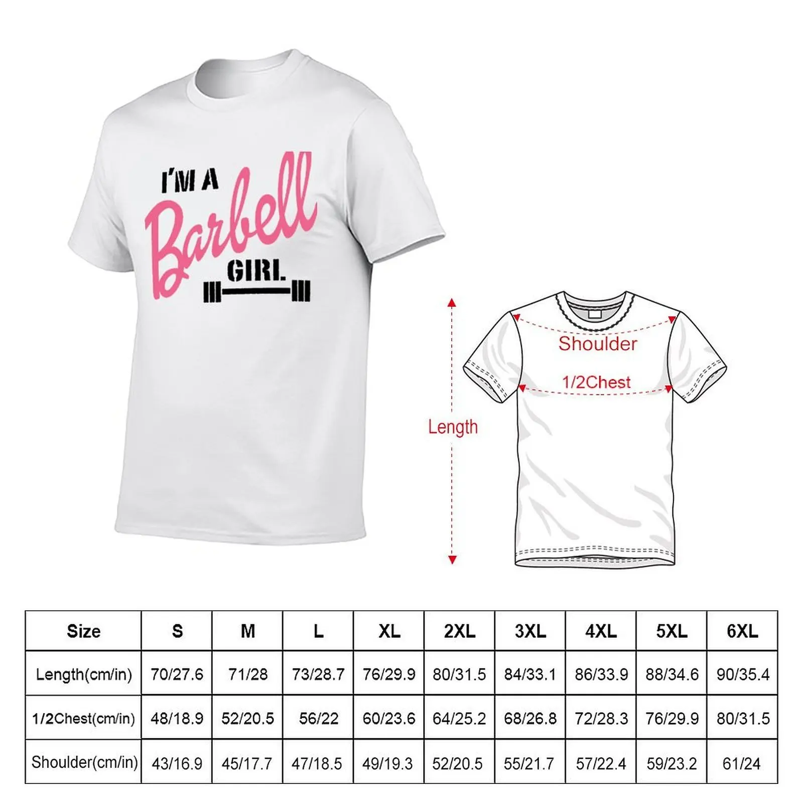 No Plastic, Just Steel. I'm a Barbell Girl T-Shirt t shirts designer t shirt men 100% cotton luxury brand T-Shirt