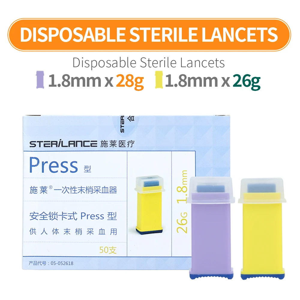 50pcs Disposable Painless Sterile Lancets Needles Massage Stick Use For Pen Fleam Vent Drain Dedicated Toiletry Kit Health Care