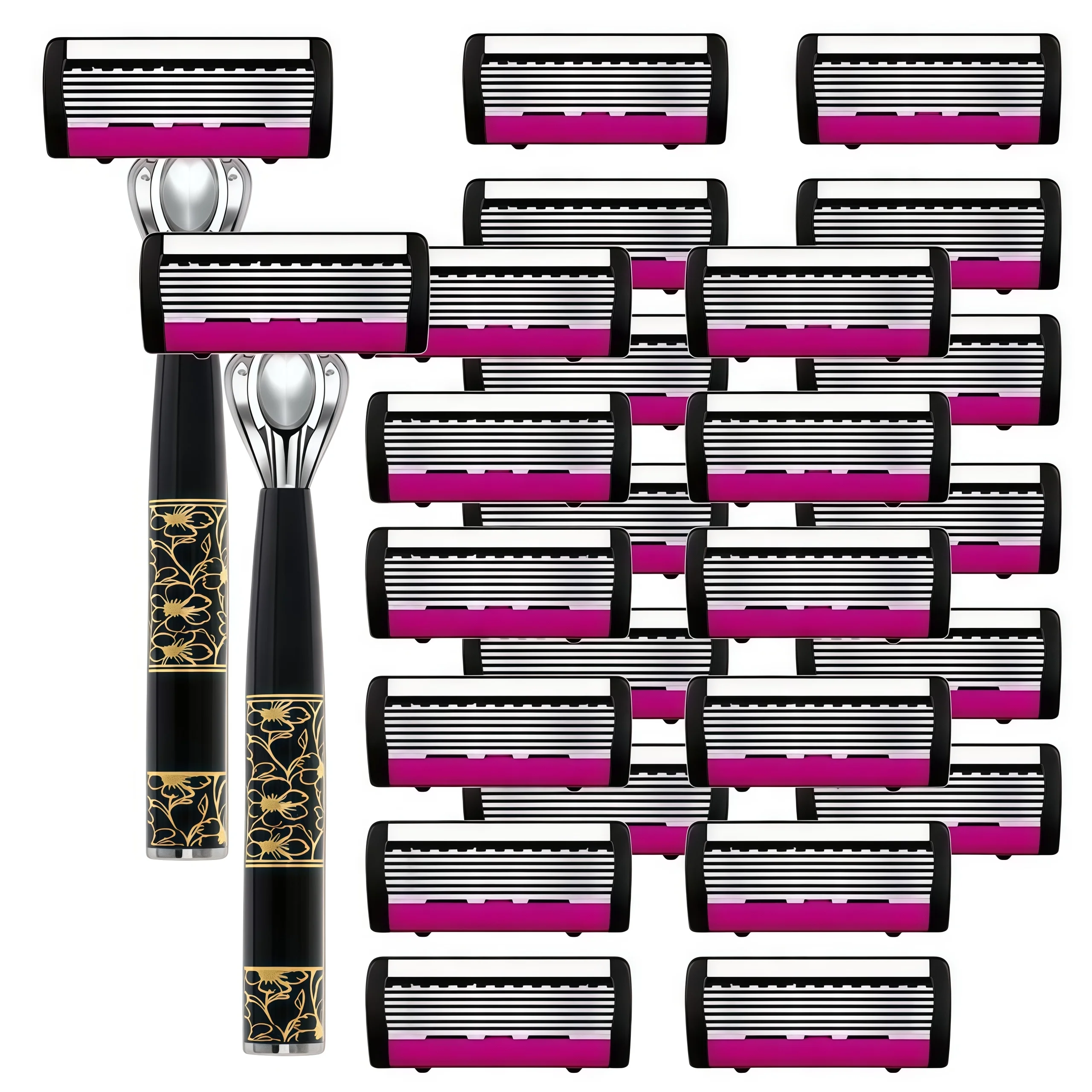 

6-Layer Razor Head Manual Shaver , Stainless Steel Classic Double Edge Blade Razor Safety Shaving Beard Moustache Manual Shaver