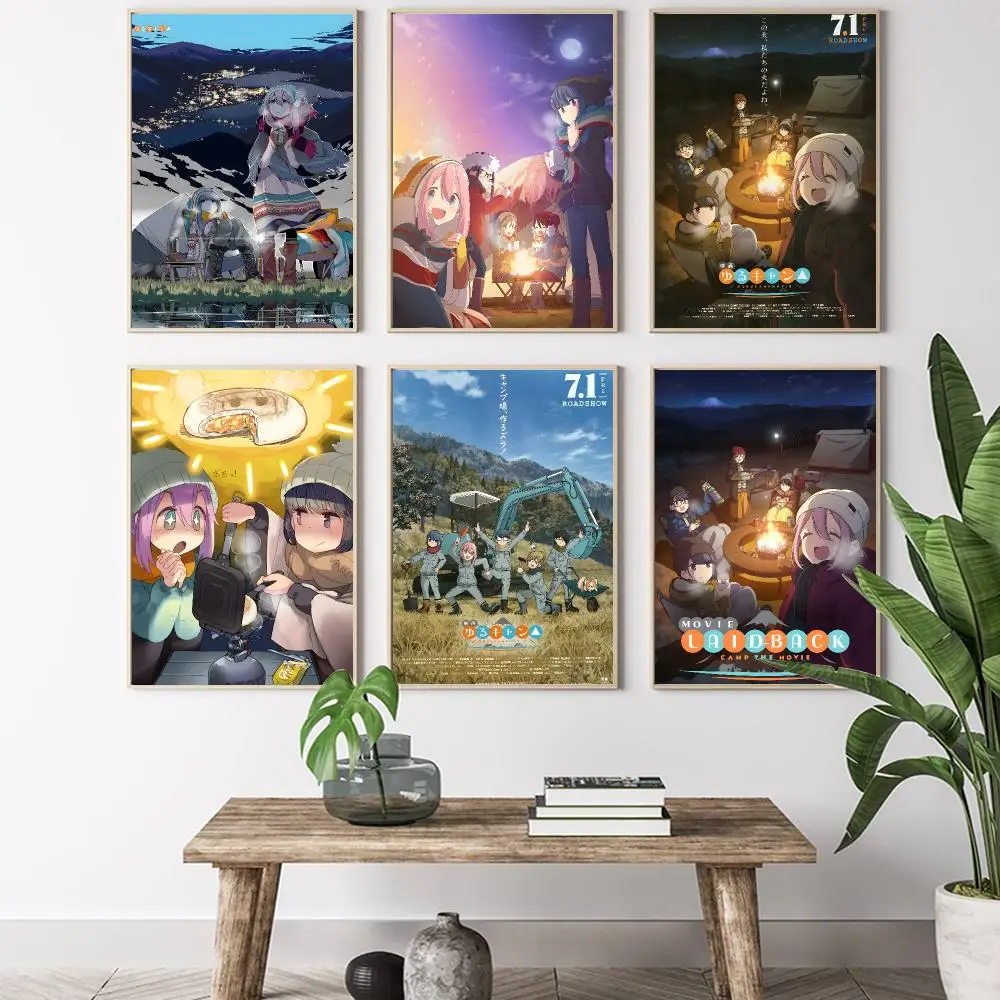 Laid-Back Camp Painting Calligraphy HD Canvas Poster living room bedroom bar aesthetic decoration