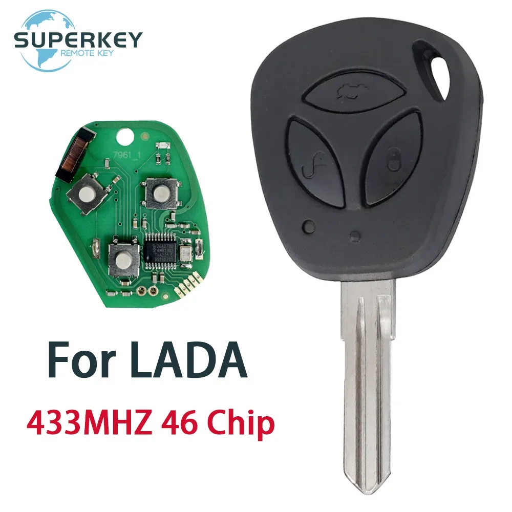 PCF7941 For Lada Granta Priora Vesta X-Ray XRay Sedan Sport Kalina 2011 - 2015 3 Buttons Remote Car Key 433 MHZ 46 Chip