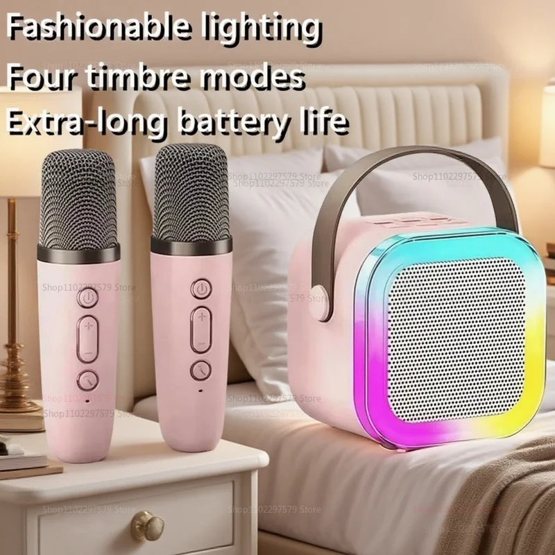 2025 جديد K12 سماعة لاسلكية تعمل بالبلوتوث ميكروفون الكاريوكي مع المدمج في الصوت للأطفال الأسرة المنزل KTV الغناء مضخم صوت هدية