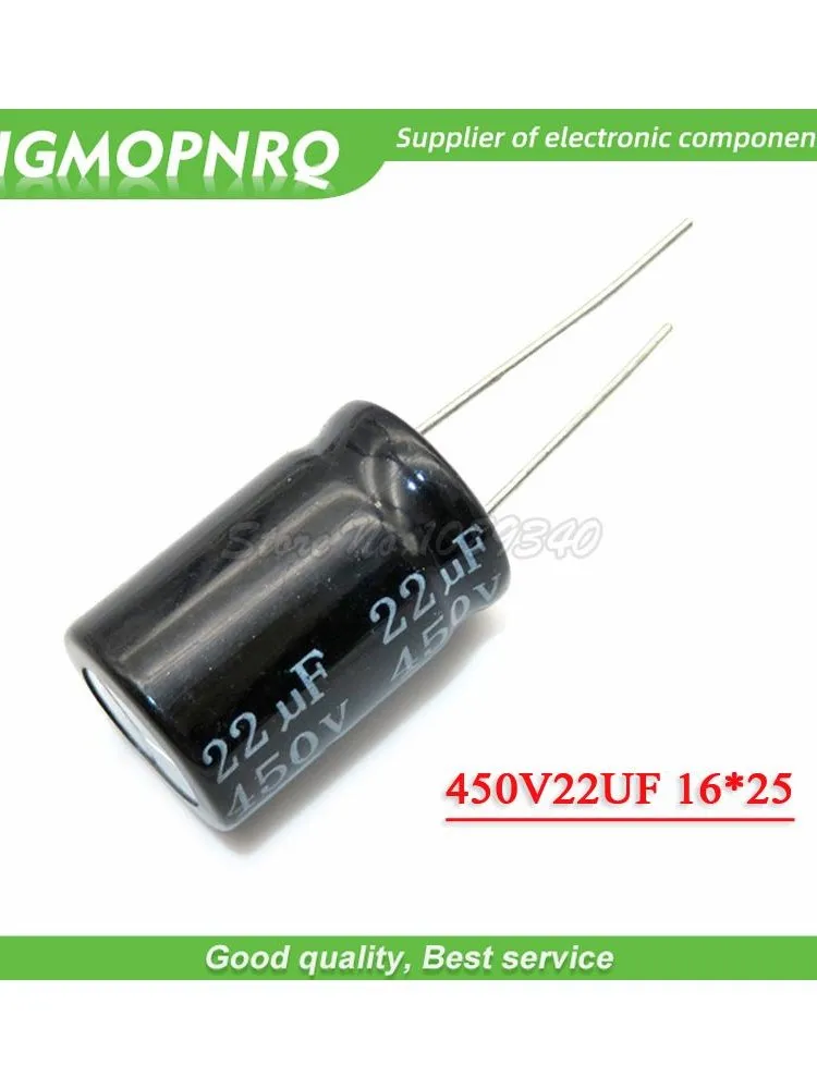 10 sztuk 450V22UF 16*25mm 22UF 450V 16*25 aluminiowy kondensator elektrolityczny — zdjęcie 2
