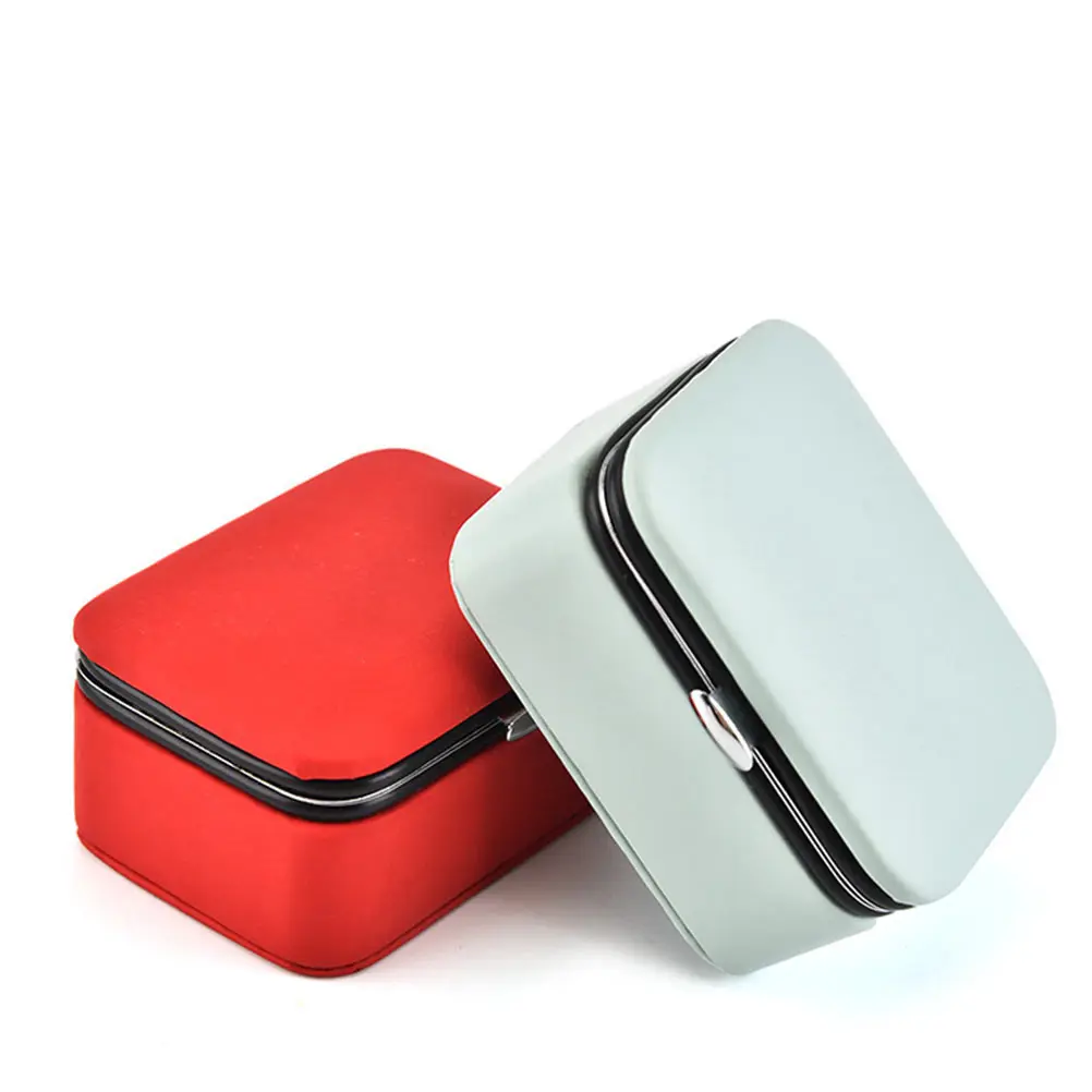 

Portable Jewelry Box ganizer PU Containers Mini Pearl Velvet Travel Storage Necklaces Bracelets Earrings Brooches Hairpins Home