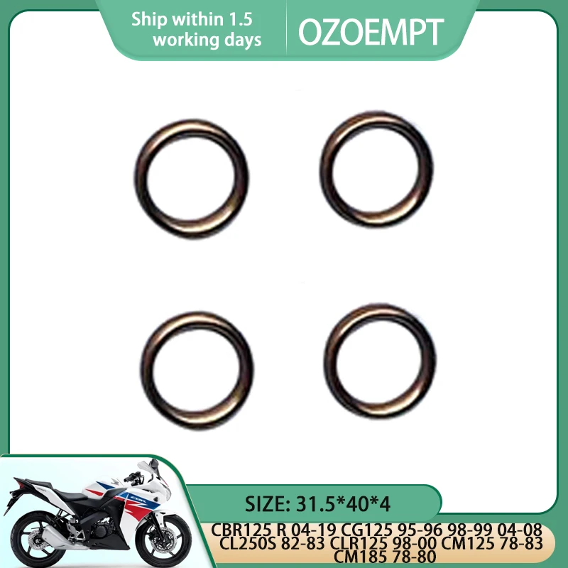 

OZOEMPT 31.5*40*4 Exhaust Pipe Gasket ForCBR125R 04-19 CG125 95-96 98-99 04-08 CL250S 82-83 CLR125 98-00 CM125 78-83 CM185 78-80