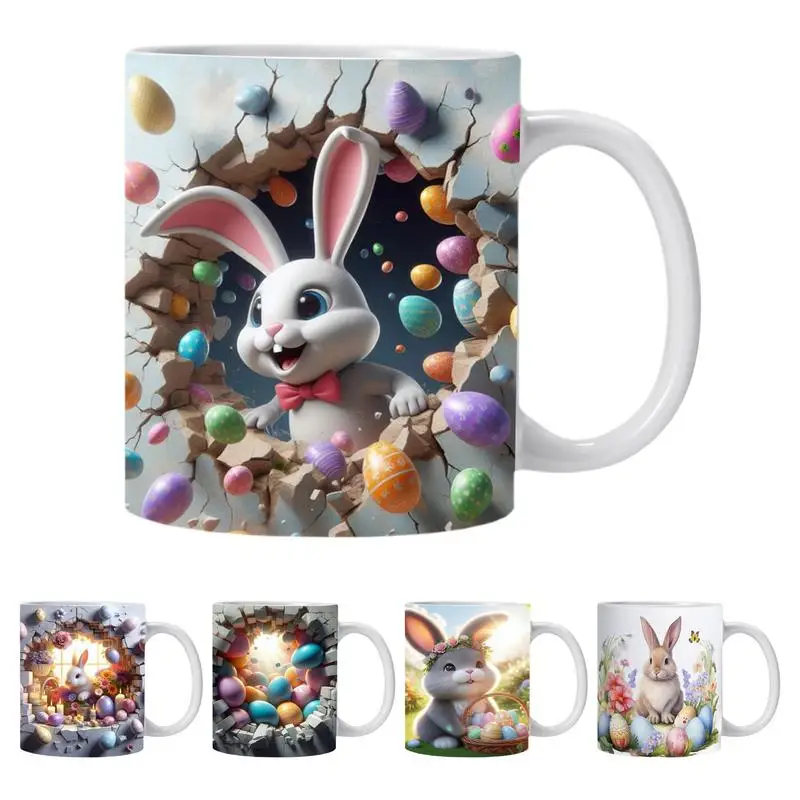 

350ml Bunny Coffee Cups Cute Colorful Easter Ceramic Mugs For Tea Milkl Chocolate Table Centerpieces For Home & Kitchen gadgets