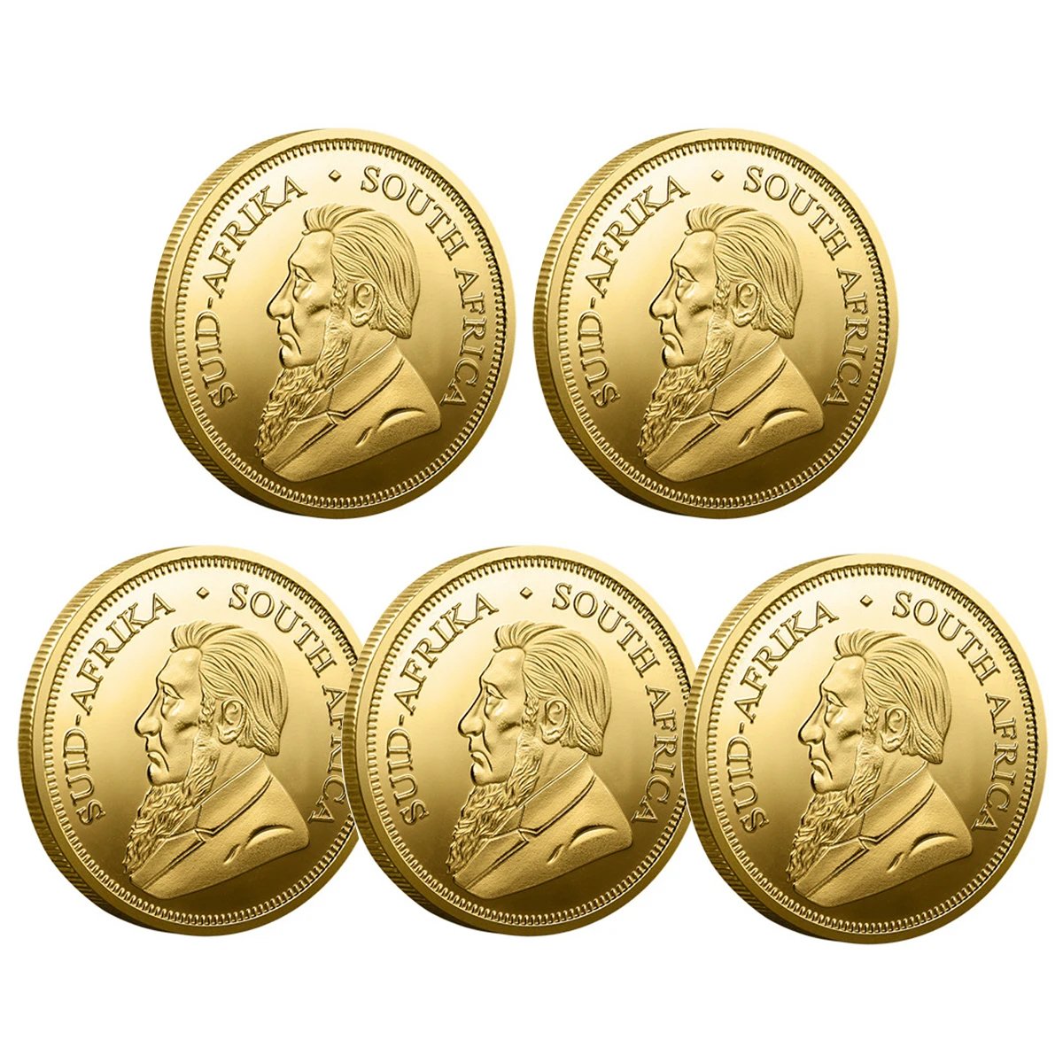 5 uds 1967 Sudáfrica Arabia Saudita Krugerrand 1OZ monedas chapadas en oro Token Paul Kruger colección de valor monedas para decoración de Navidad