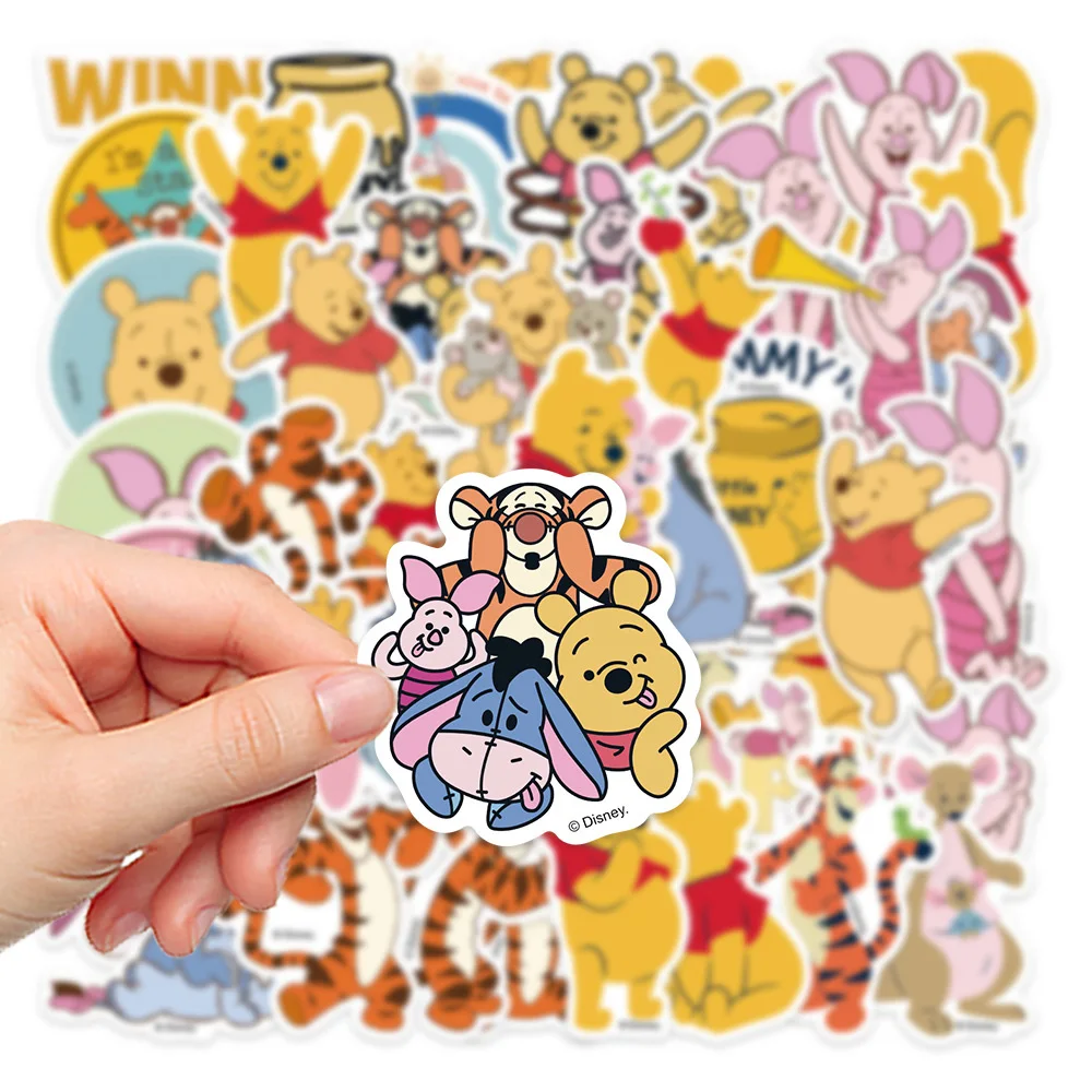 10/30/50pcs Disney Cartoon Winnie The Pooh Stickers for Kids Cute Graffiti Luggage Laptop Waterproof Decoration Sticker Toy Gift