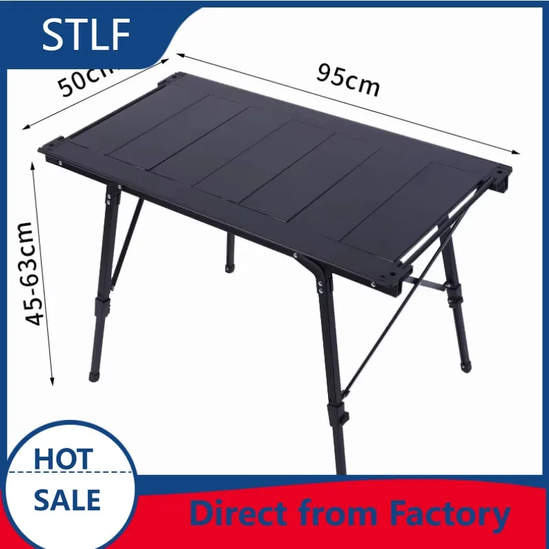 STLF IGT Glamping Style Outdoor Dining Folding Table Portable Camping Egg-Roll Picnic BBQ Car-Mountable Foldable Aluminum Alloy