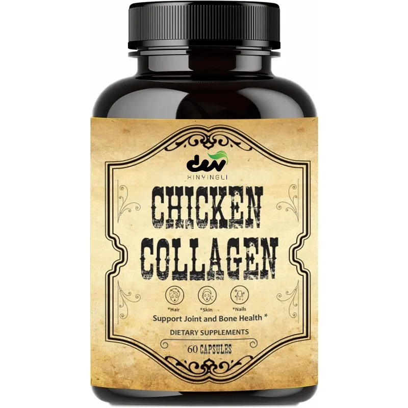 

Chicken Collagen Capsules - Type II Collagen Nutritional Supplement for Joints, Skin, and Bones