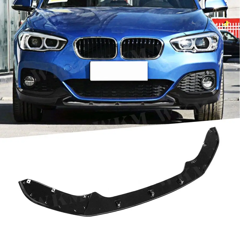 

Gloss Black Car Front Bumper Lip Chin Spoiler Splitters Flaps Apron For BMW 1 Series F20 M Sport 2017-2019 4Pcs ABS