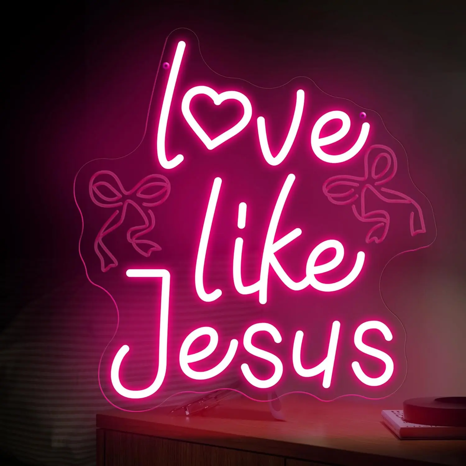

Love Like Jesus Neon Sign USB Powered Jesus Valentine LED Light for Prayer Room God Christian Church Bedroom Decoration Gift