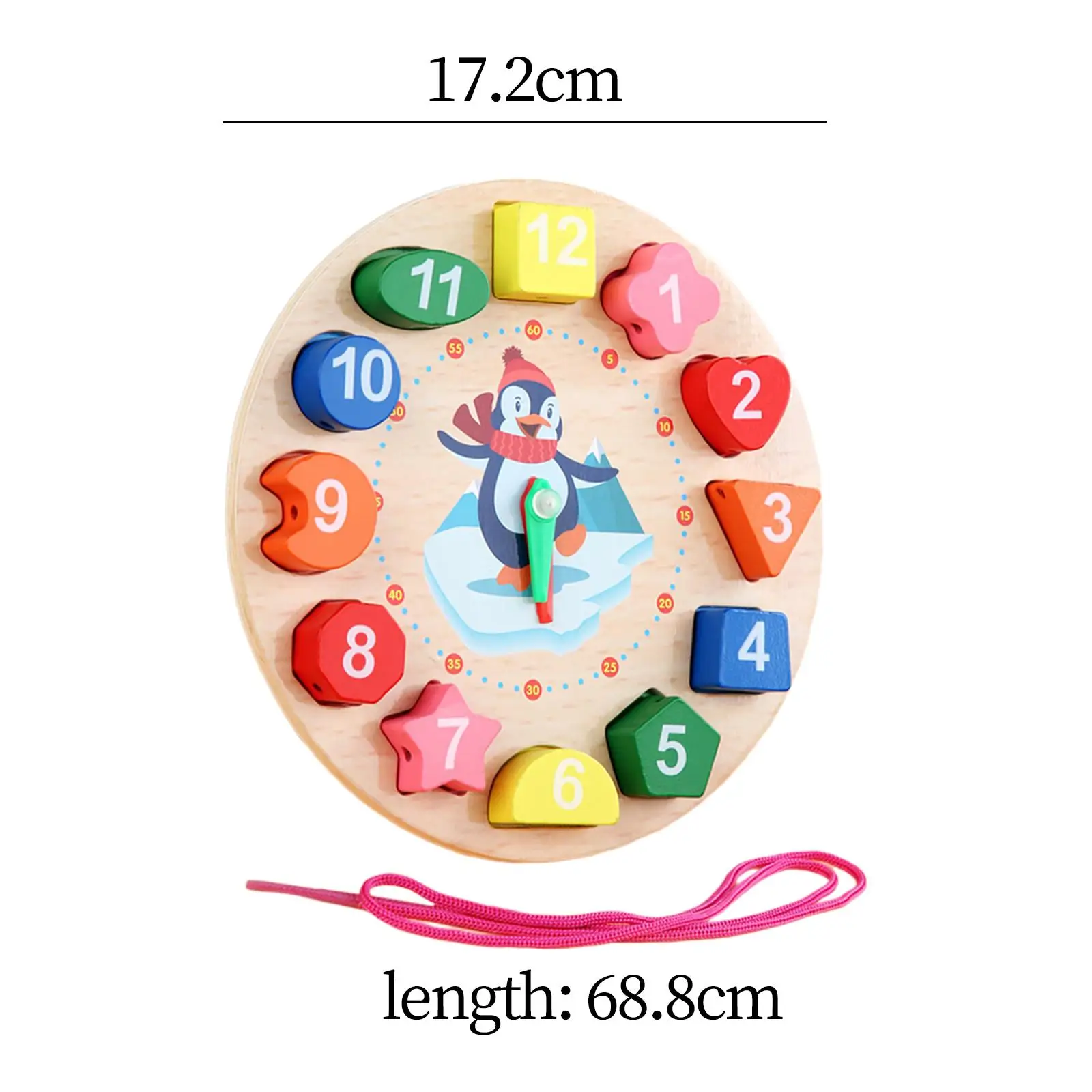 Wooden Shape Color Sorting Clock Kids Learning Educational Toy for Kids Fun Gift Homeschool Boys and Girls Preschool