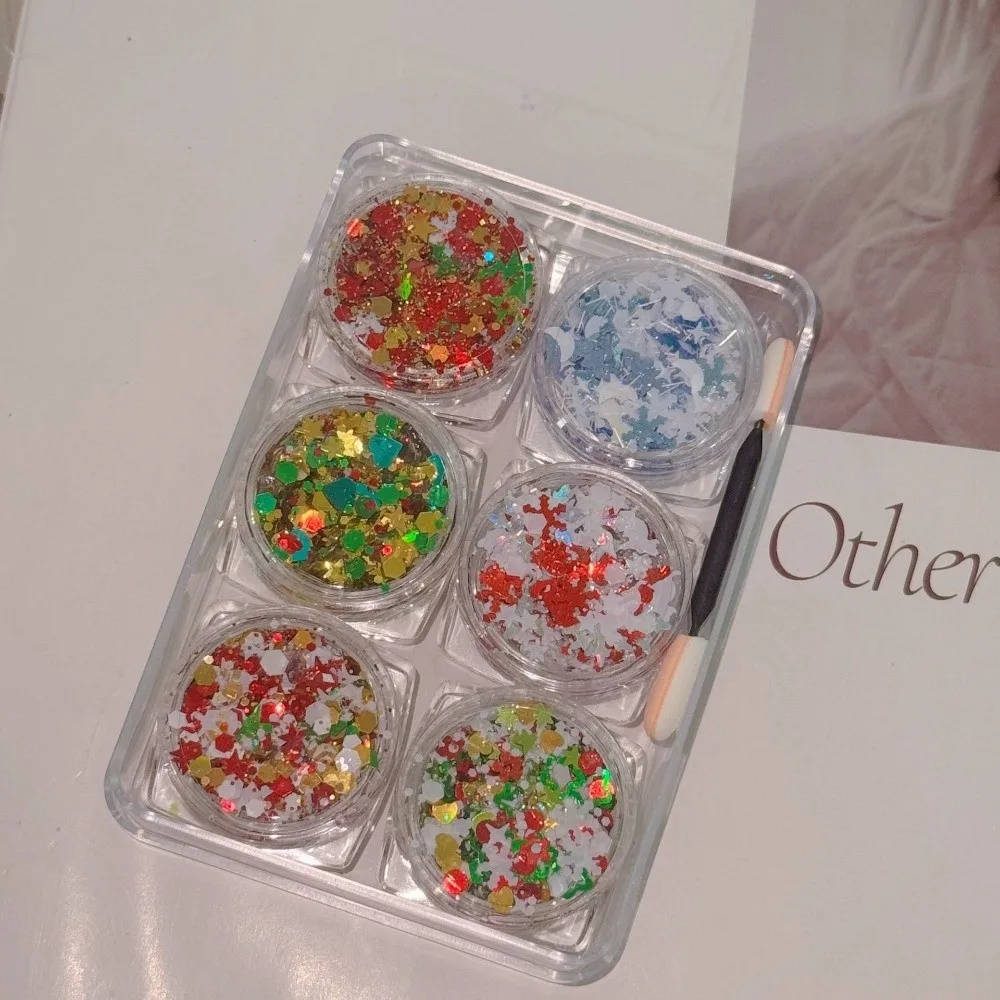 Picture 5: 6Pcs/Set Sparkly Colorful Eye Glitter Gel Heart Star Moon Sequins Festival Glitter Body Nail Glitter Gel Face Hair