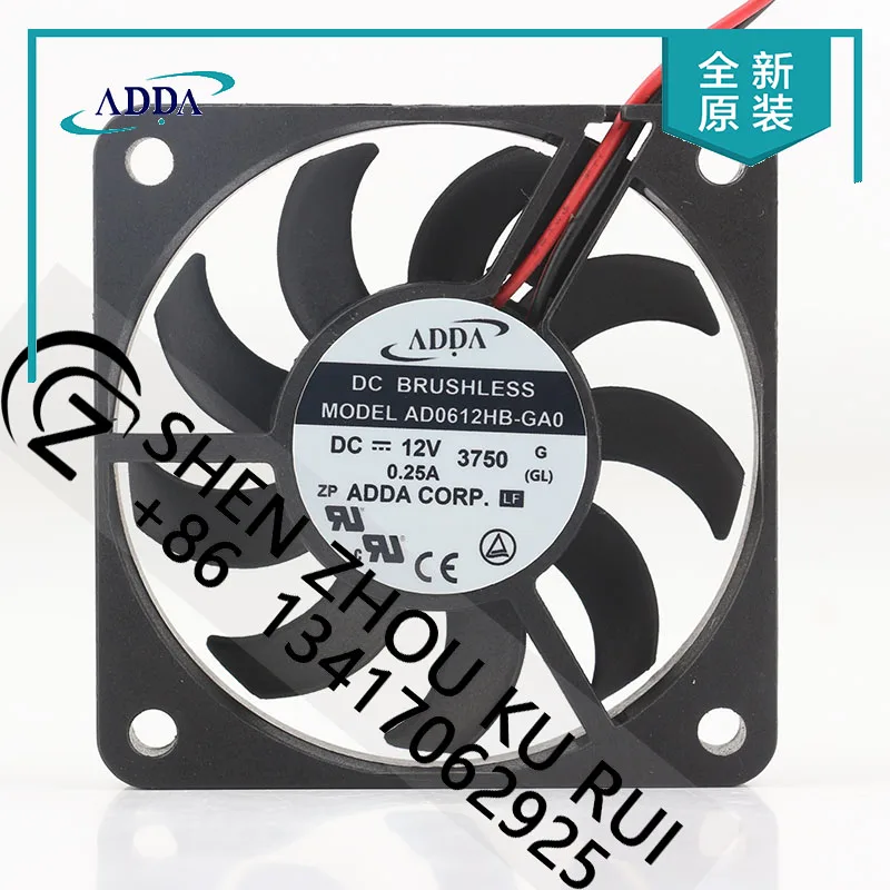 

Original ADDA 5V 24V 48V DC12V 0.25A AC EC 6010 60X60X10MM 6CM 2-wire CPU power supply Chassis inverter AD0612HB-GA0 cooling fan