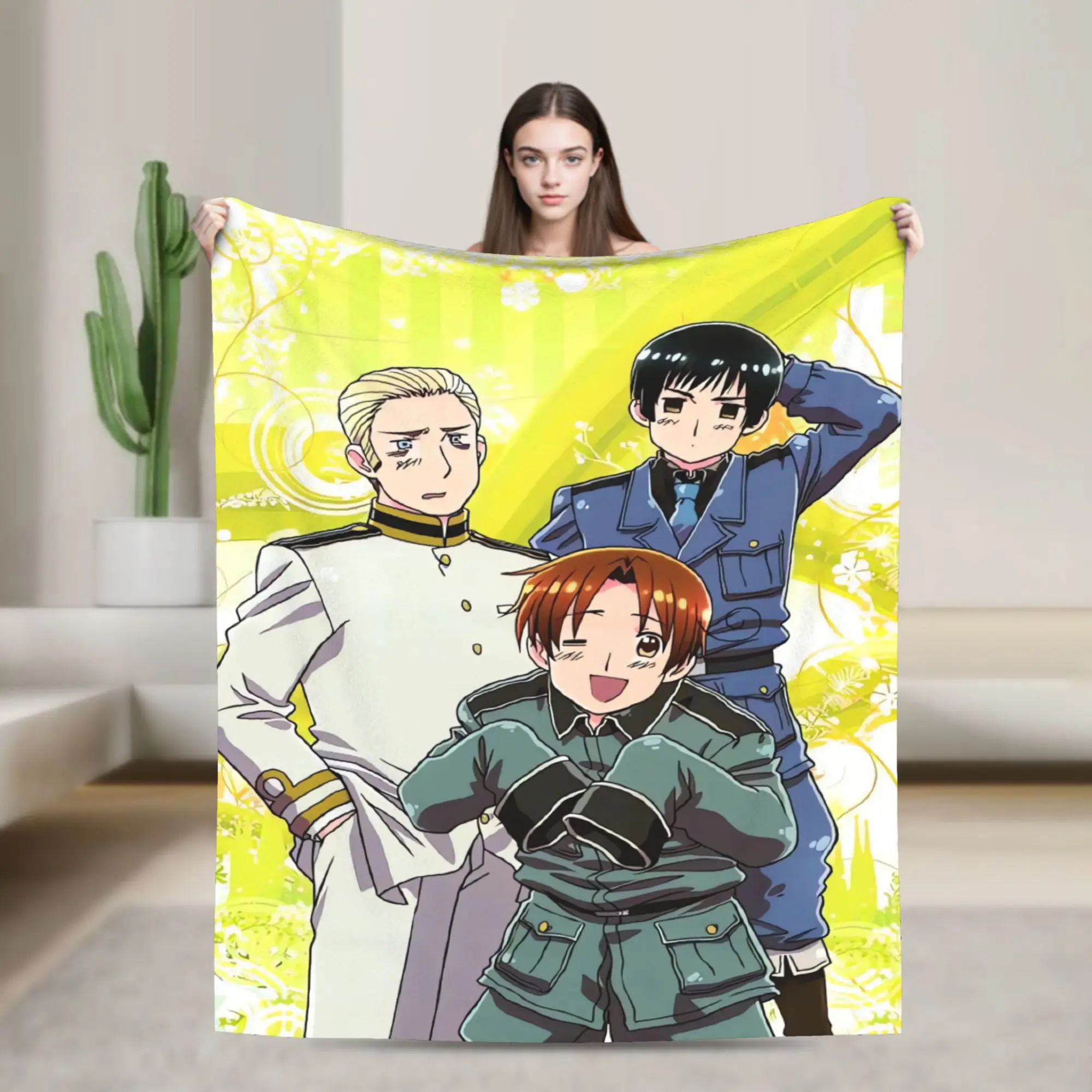 Hetalias Axis Powers Warm Soft Blanket  Airplane Travel Plush Throw Blanket Graphic Couch Chair Flannel Bedspread Sofa Bed Cover