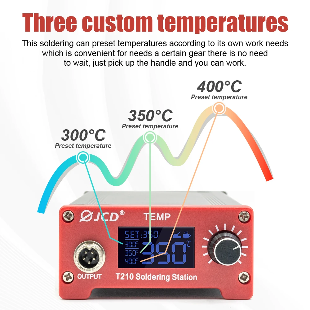 T210 75W Stazione saldatore digitale Punte di saldatura Stazione di rilavorazione di saldatura OLED Temperatura regolabile Controllo funzione sonno