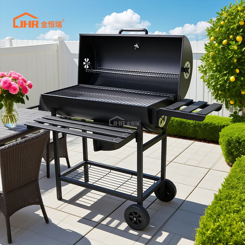 JHR Wholesale Customized Outdoor Charcoal Folding Grill Carbon Steel Bbq Barbeque Grill for Camping