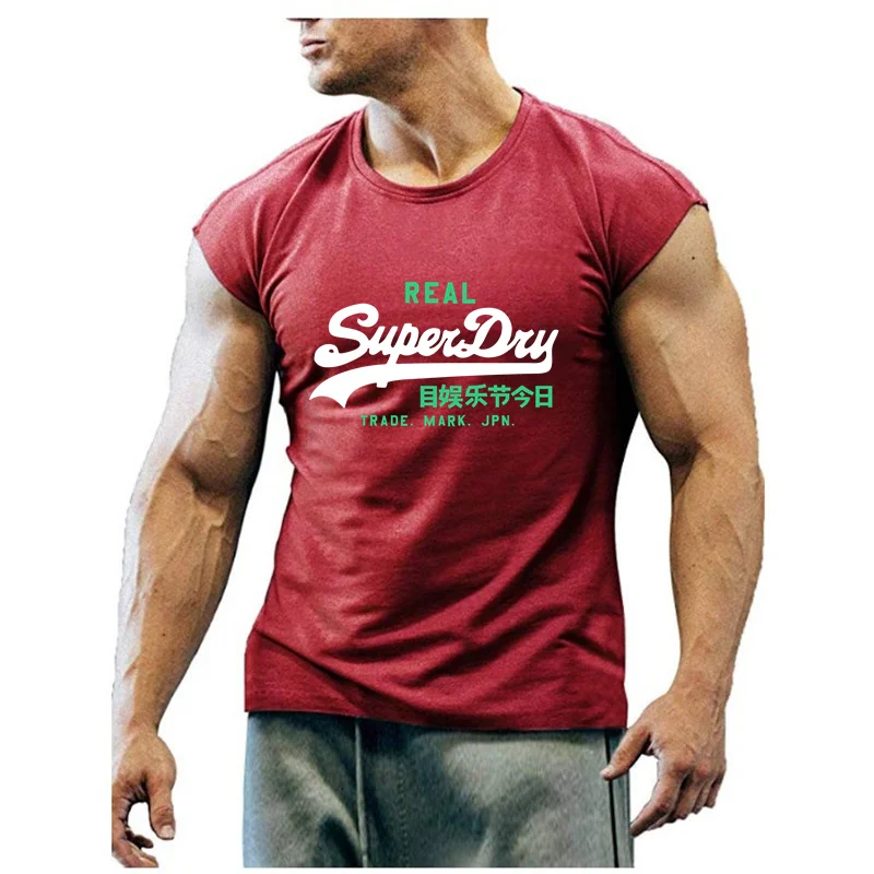 Gym T Shirt Sleeveless Sports Fitness Oversize T-shirt Men Training Exercise T-shirt Gym Crossfit Tees Gym T-shirts Man