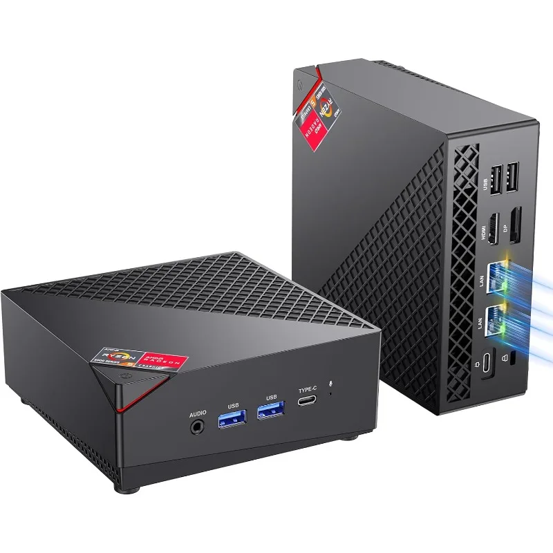 Mini-pc met AMD Ryzen7 5800U 8C/16T-processor tot 4,4 Ghz, 16 GB DDR4 512 GB SSD, kleine vormfactor desktopcomputer,