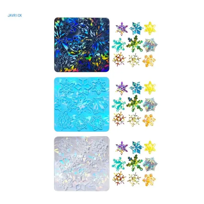 

Silicone Mold Snowflake Pendants Resin Molds Unique Christmas Tree Charm Epoxy Mold DIY Festive Ornaments