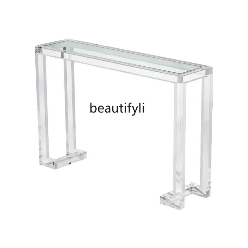 

Foyer Transparent acrylic aisle Crystal entrance table Plexiglass Chinese entrance table2936