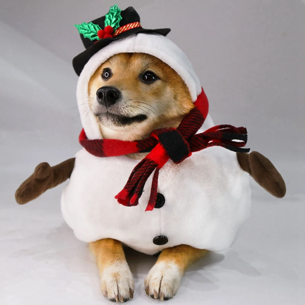 Christmas Snowman Pet Cosplay Costume Pet Dog New Year Holiday Party Dress Up Cute And Comfortable Pet Clothing Winter clothing